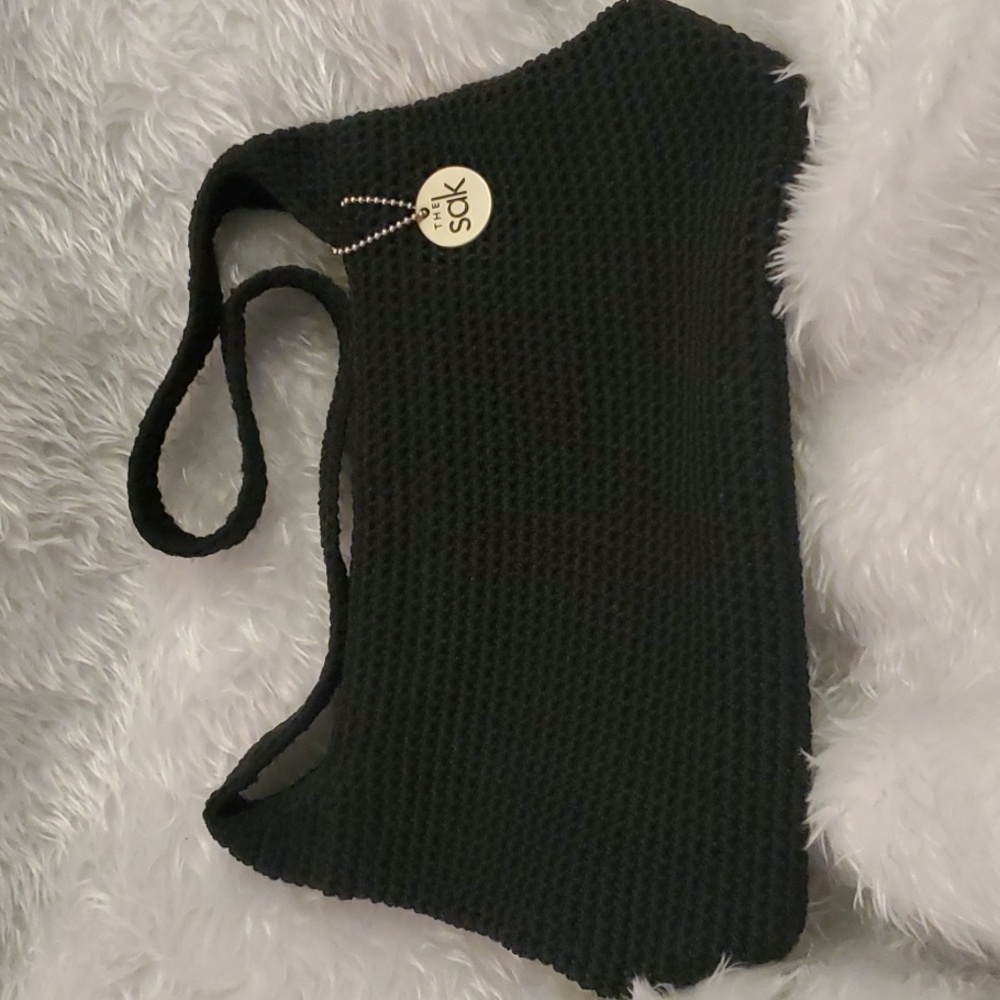 The Sak Black Crochet Shoulder Bag